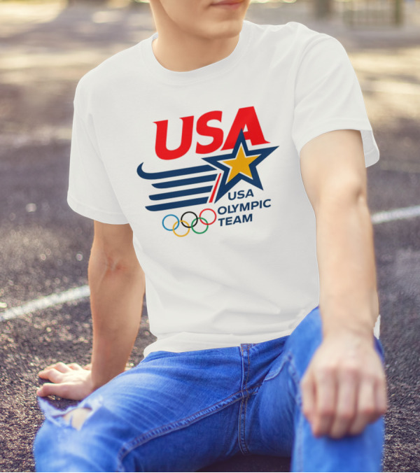 USA Olympic Team 2024 Star And Rings Emblem T-Shirt
