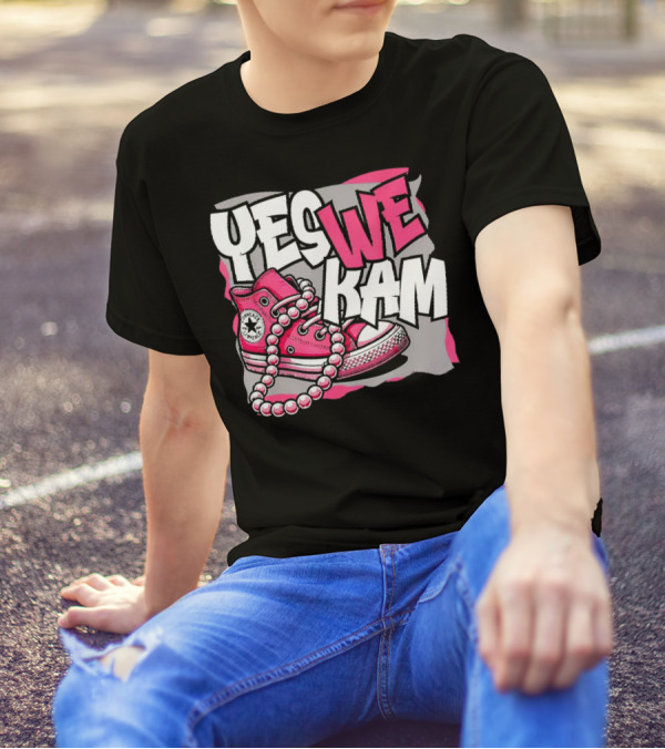 Yes We Kam Madam Shoes And Pearls Converse Sneakers T-Shirt