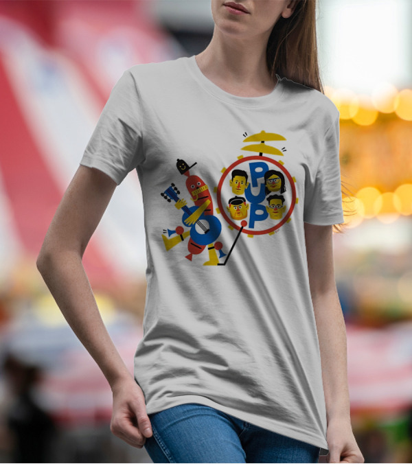 Band Of Wiener Pup Drum Faces And Guitar Character T-Shirt