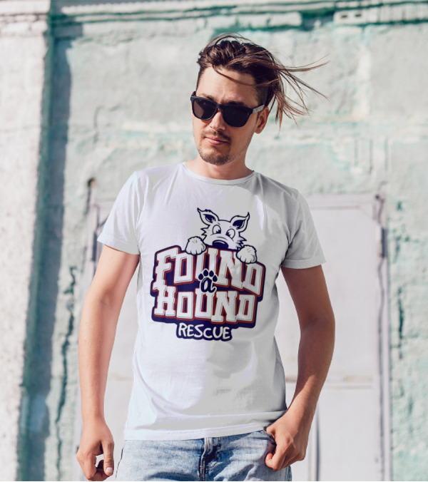 Found A Hound Rescue Dog Paw Prints T-Shirt