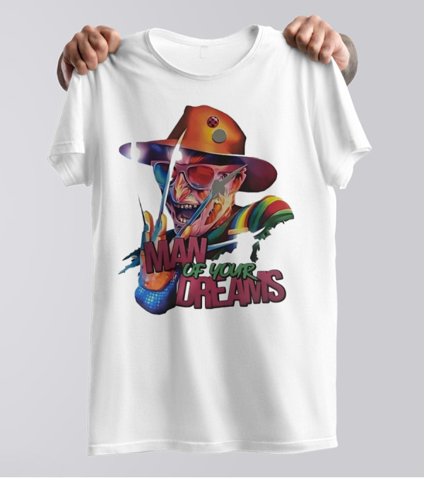 Freddy Krueger Rainbow Hat Sunglasses Claw Man Of Your Dreams T-Shirt