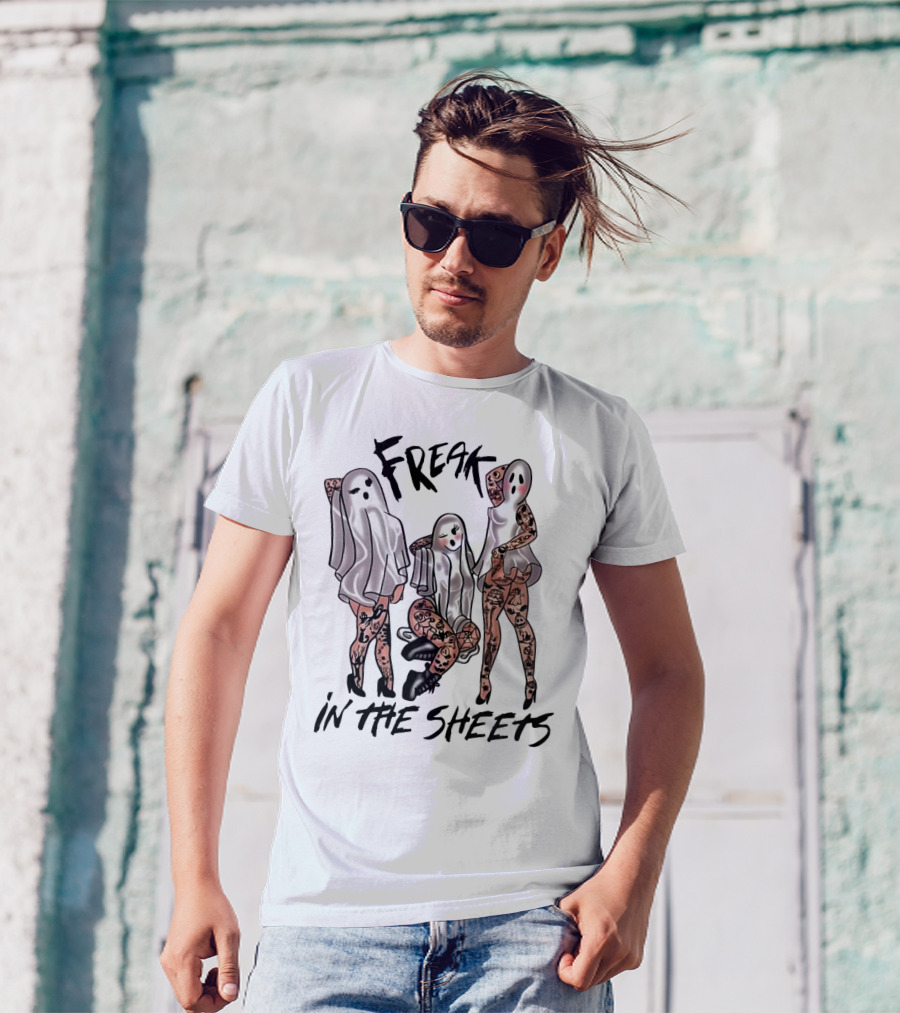 Ghosts Freak In The Sheets Tattooed Spooky T-Shirt