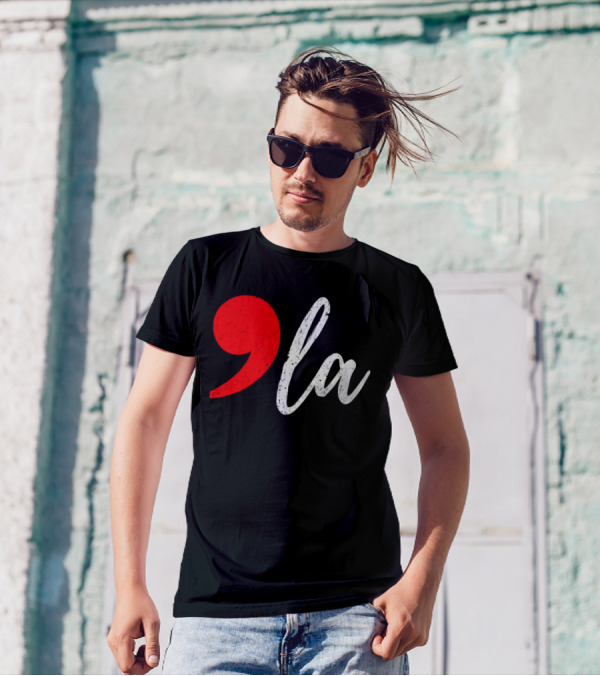 Kamala Harris 2024 President Comma LA Red White Black T-Shirt