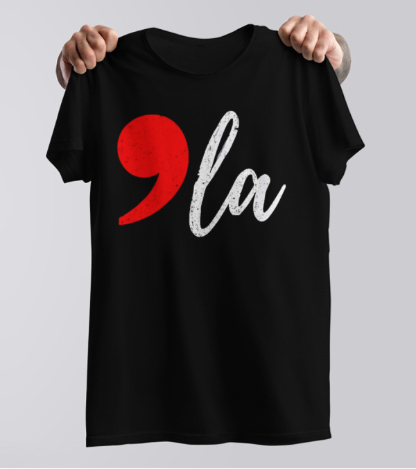 Kamala Harris 2024 President Comma LA Red White Black T-Shirt