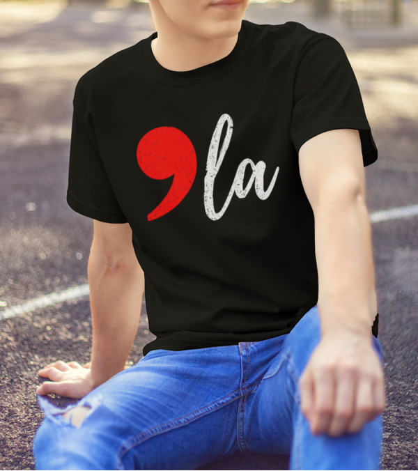 Kamala Harris 2024 President Comma LA Red White Black T-Shirt