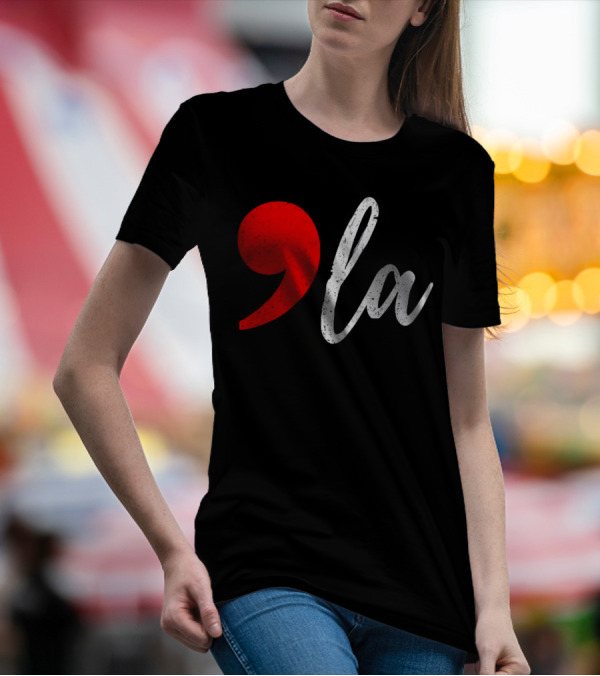 Kamala Harris 2024 President Comma LA Red White Black T-Shirt