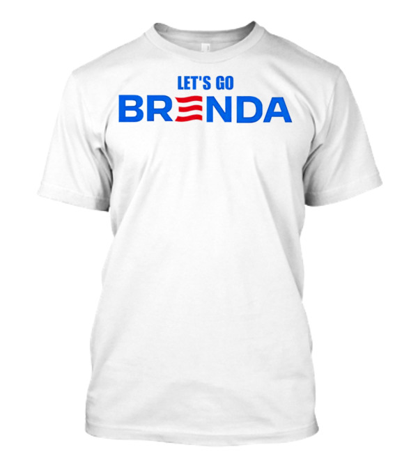 Let's Go Brenda Kamala Harris Parody Text With Red White And Blue Wave T-Shirt