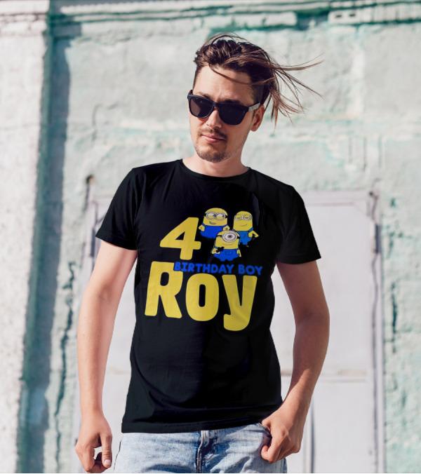 4 Birthday Boy Roy Minions T-Shirt