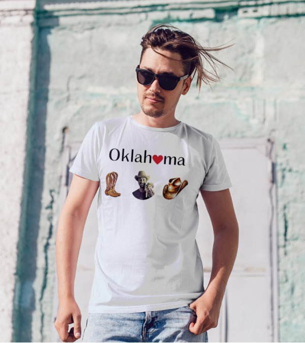 Oklahoma Heart Cowboy Boots Hat T-Shirt