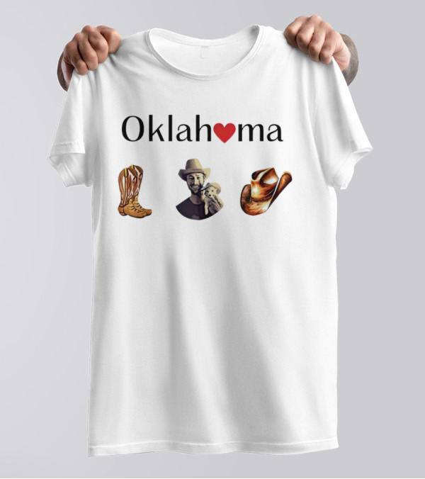 Oklahoma Heart Cowboy Boots Hat T-Shirt