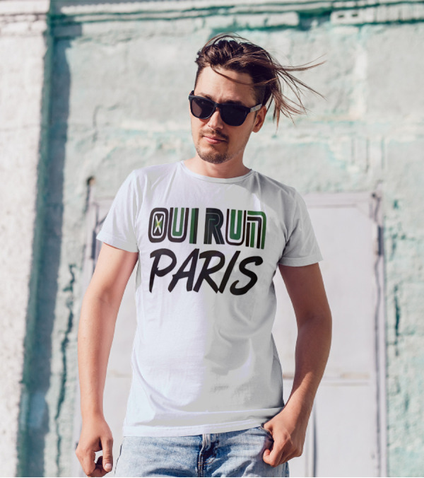 OUI RUN PARIS Star Lettering T-Shirt