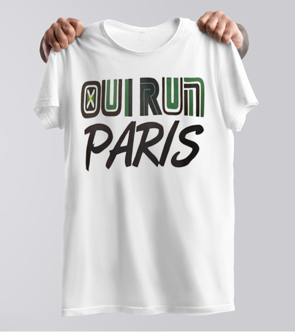 OUI RUN PARIS Star Lettering T-Shirt