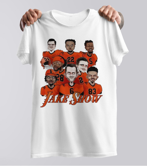 Jake Show Cartoon Cincinnati Bengals Football Players T-Shirt