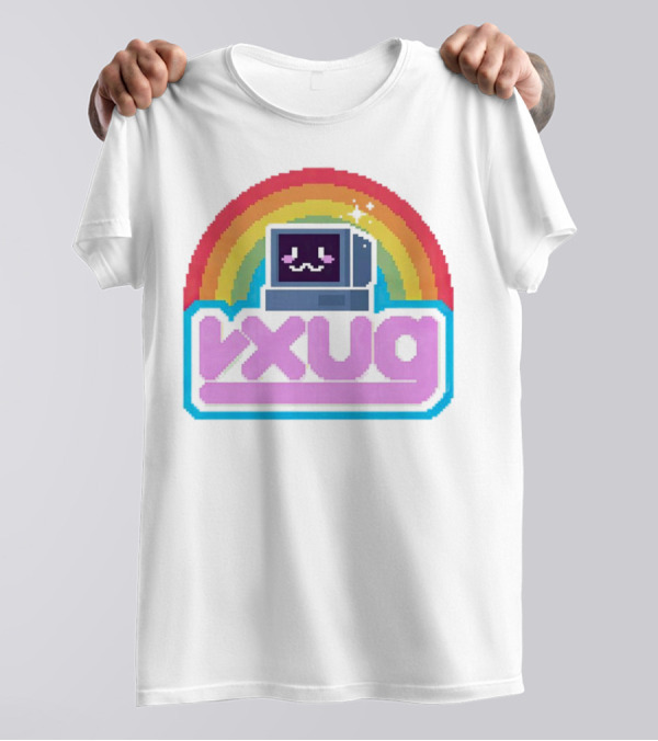 Rainbow Vxug Pixel Art Retro Computer T-Shirt