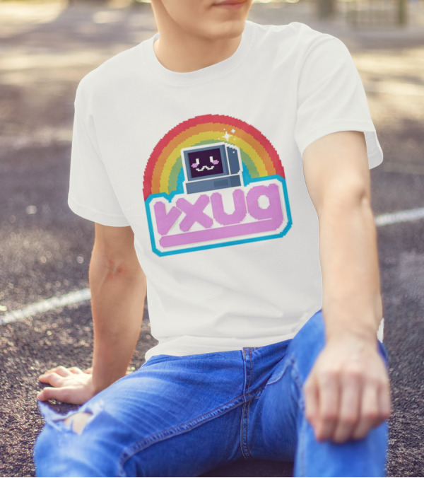 Rainbow Vxug Pixel Art Retro Computer T-Shirt