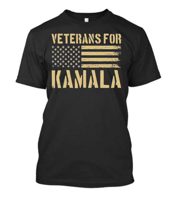 Veterans For Kamala American Flag Support T-Shirt