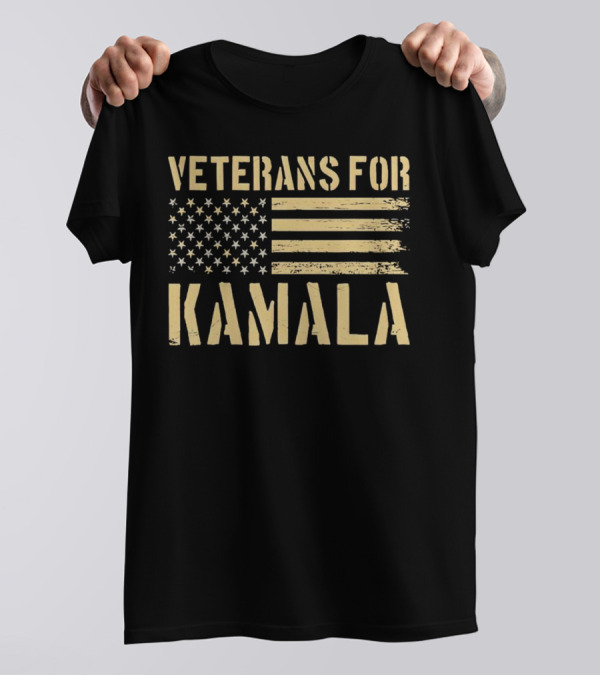 Veterans For Kamala American Flag Support T-Shirt