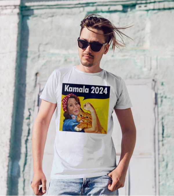 Kamala 2024 Rosie The Riveter Hugging Cat T-Shirt