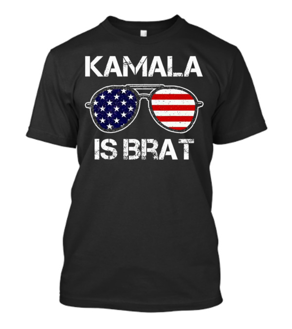 Kamala Is Brat American Flag Glasses T-Shirt