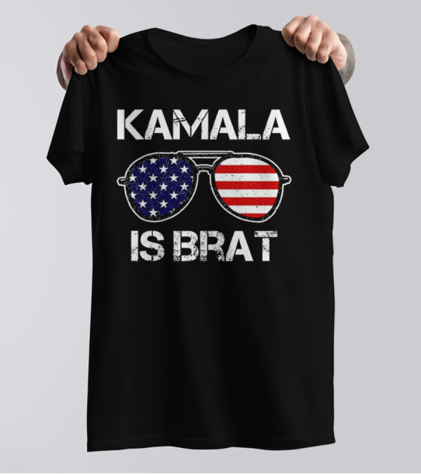 Kamala Is Brat American Flag Glasses T-Shirt
