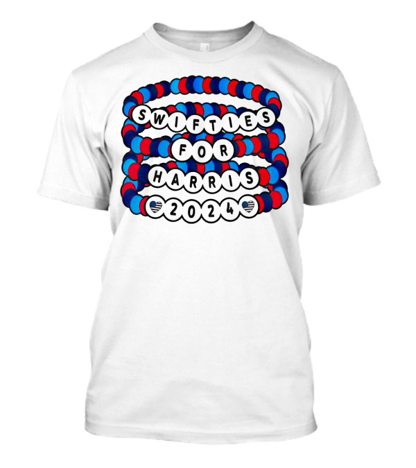 Swifties For Harris 2024 Patriotic Beaded Bracelet With Vote Symbols T-Shirt