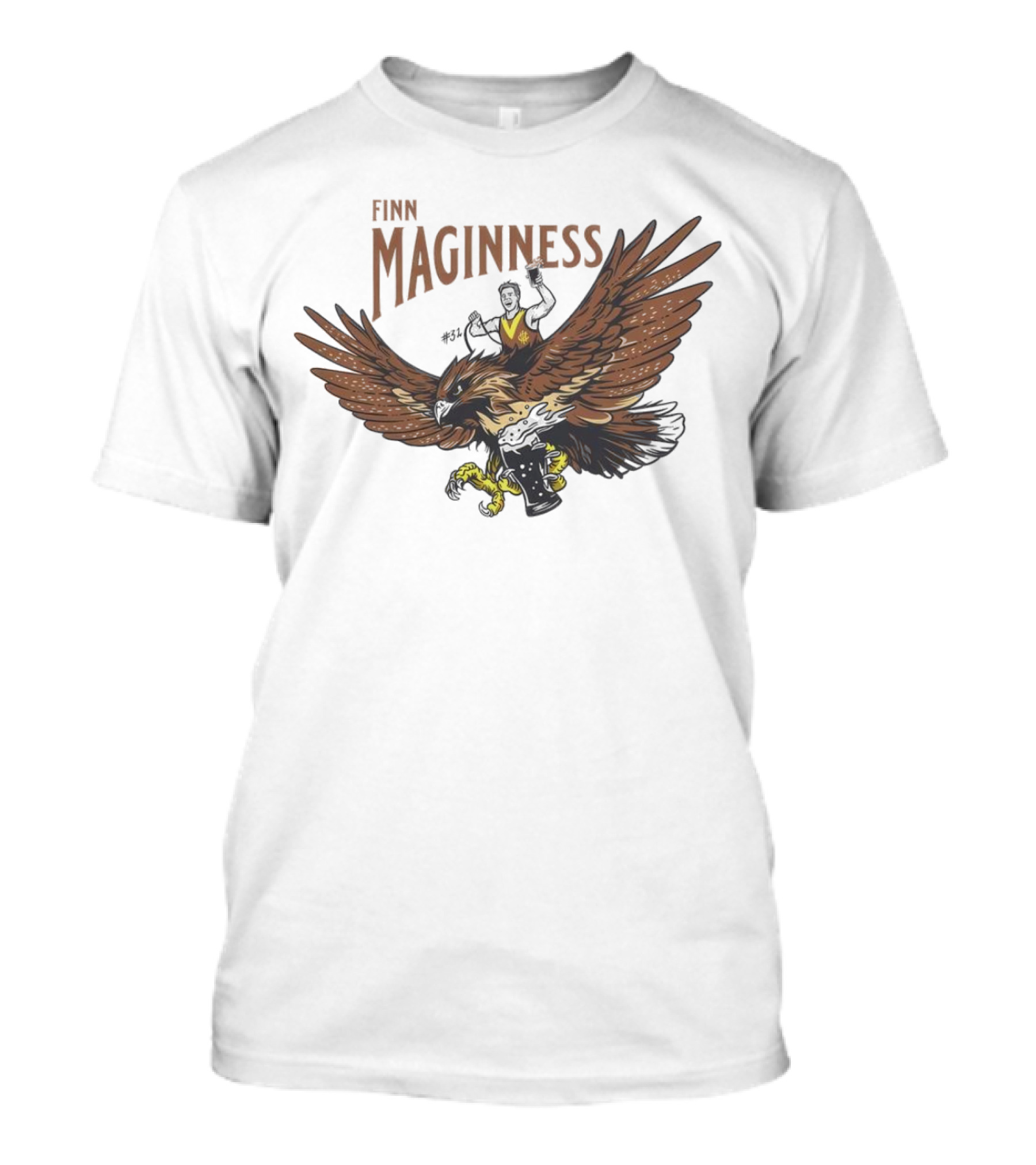 Finn Maginness Eagle Illustration With Number 37 And Football T-Shirt