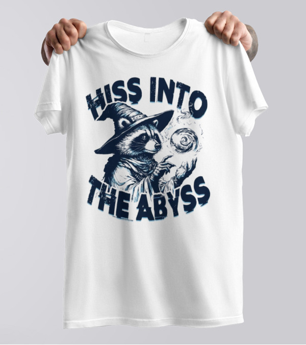 Hiss Into The Abyss Raccoon Witch With Magic Orb T-Shirt