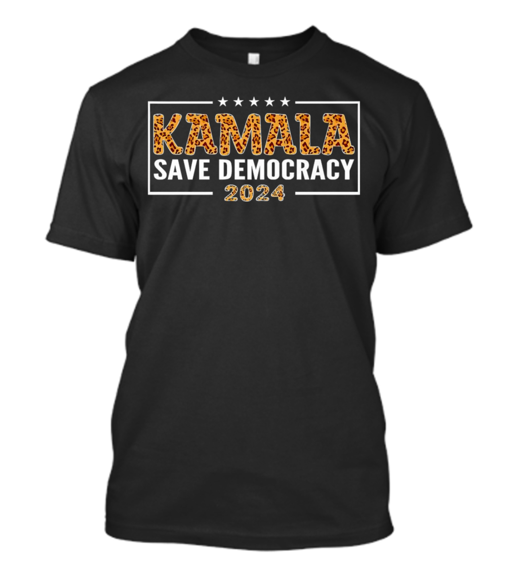 Kamala Save Democracy 2024 Leopard Print Stars T-Shirt