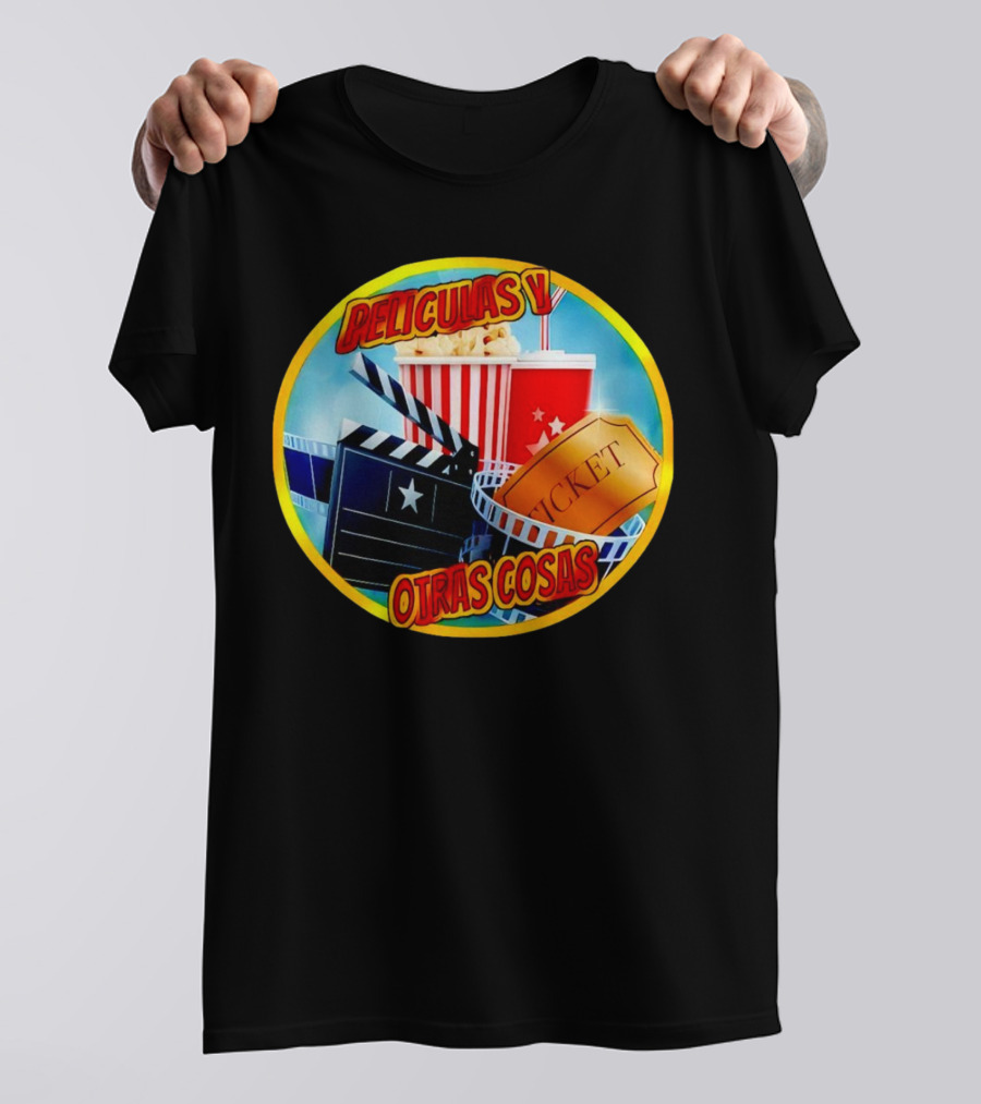 Peliculas Y Otras Cosas Con Claqueta, Palomitas, Ticket, Refresco Y Cine T-Shirt