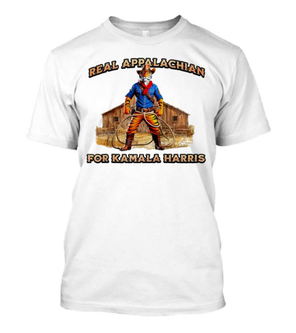 Real Appalachian For Kamala Harris Tiger Cowboy Barn T-Shirt