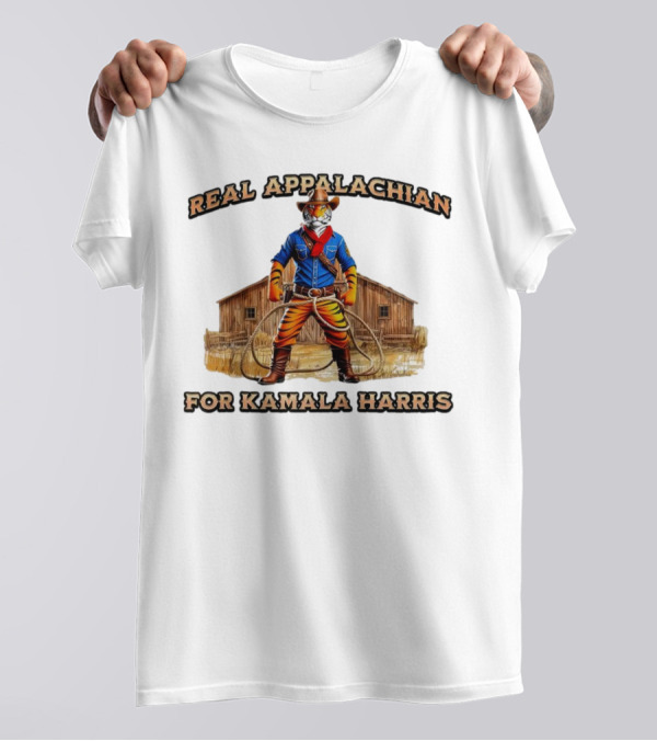 Real Appalachian For Kamala Harris Tiger Cowboy Barn T-Shirt