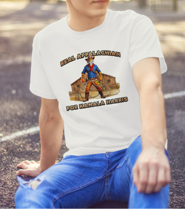 Real Appalachian For Kamala Harris Tiger Cowboy Barn T-Shirt