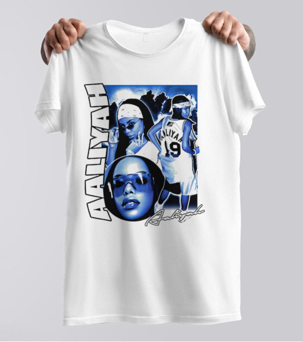 Aaliyah Vintage Rap Aaliyah 90s Style University Blue Jordan T-Shirt