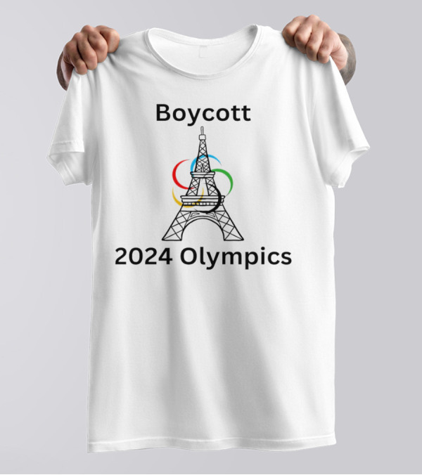 Boycott 2024 Olympics Eiffel Tower Rings T-Shirt