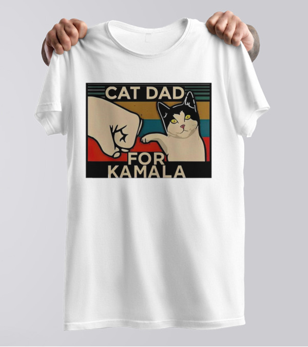 Cat Dad For Kamala Vintage Fist Bump T-Shirt