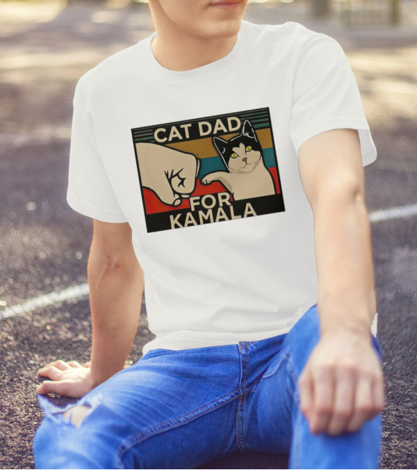 Cat Dad For Kamala Vintage Fist Bump T-Shirt