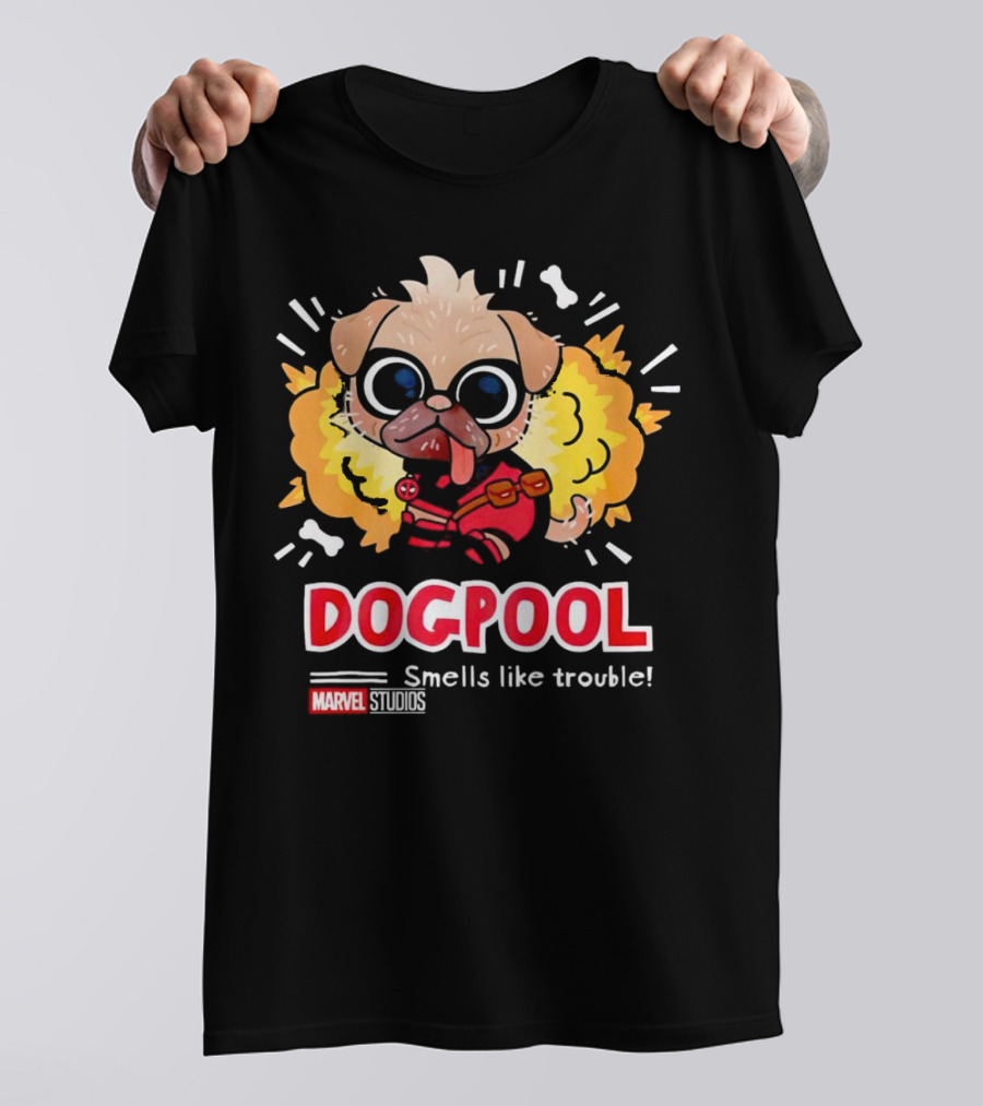 Deadpool Marvel Studios Dogpool Smells Like Trouble T-Shirt