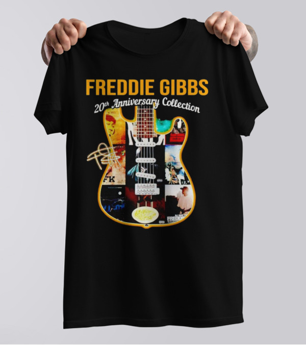 FREDDIE GIBBS 20th Anniversary Collection Guitar Collage T-Shirt