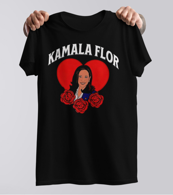 Kamala Flor Heart And Roses T-Shirt