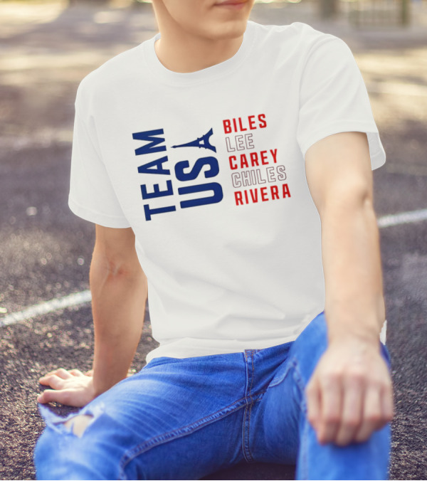 Team USA Biles Lee Carey Chiles Rivera T-Shirt