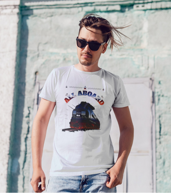 All Aboard Trump Train Voting Support America Train T-Shirt