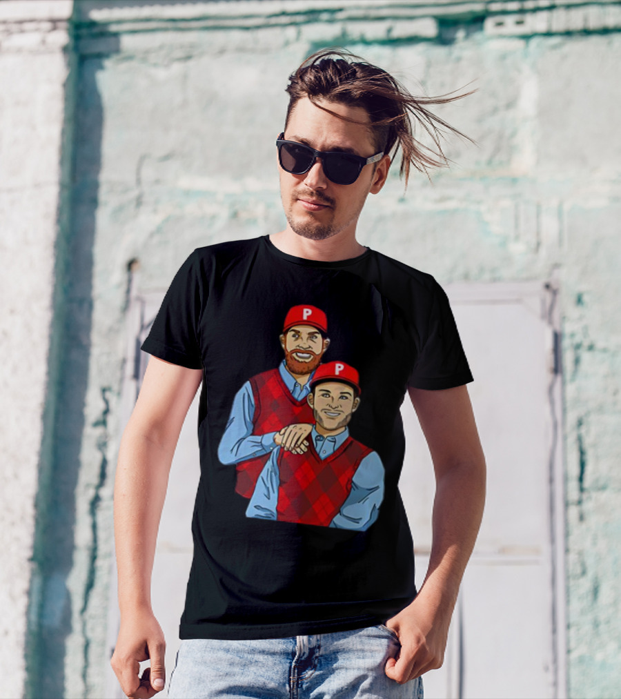 Phillies Step Brothers Movie Parody With Red Caps And Argyle Sweaters T-Shirt
