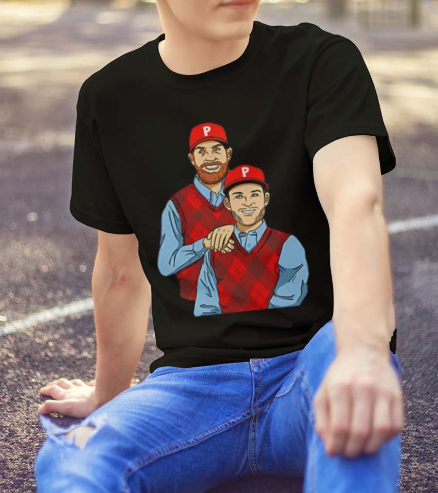 Phillies Step Brothers Movie Parody With Red Caps And Argyle Sweaters T-Shirt