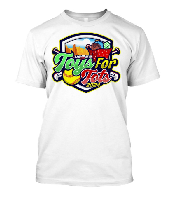 USSSA Texas Fast Pitch Toys For Tots 2024 Baseball Glove And Gifts T-Shirt