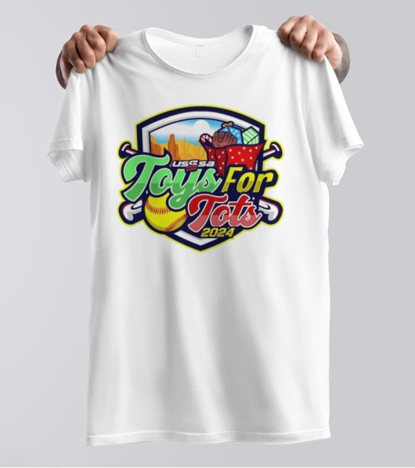 USSSA Texas Fast Pitch Toys For Tots 2024 Baseball Glove And Gifts T-Shirt