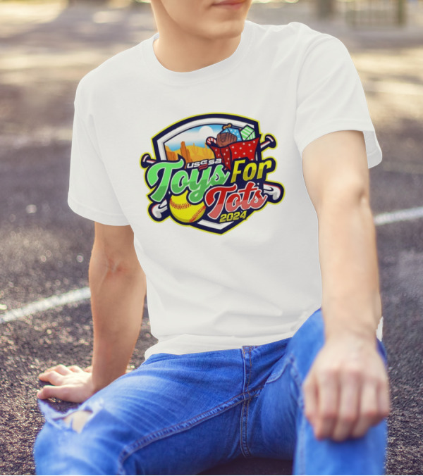 USSSA Texas Fast Pitch Toys For Tots 2024 Baseball Glove And Gifts T-Shirt