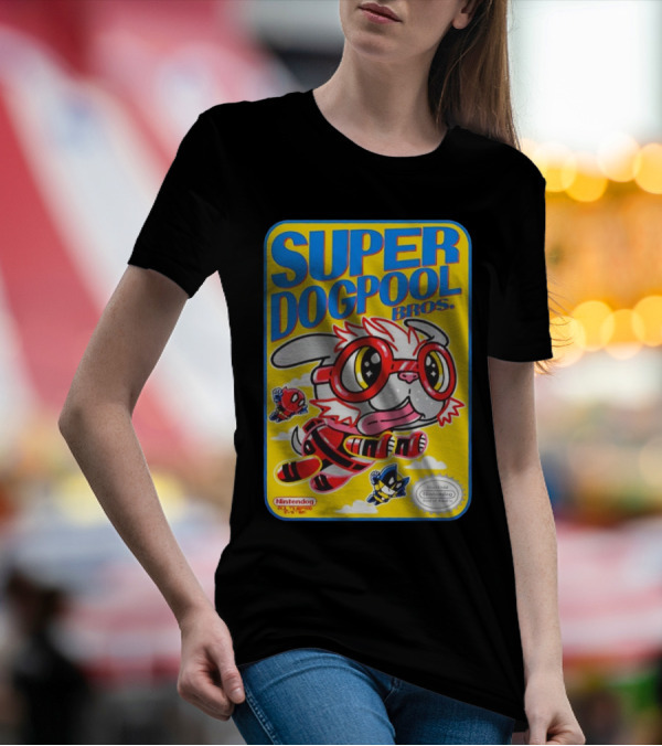 Super Dogpool Bros Deadpool Dogpool Nintendo Super Mario Bros 3 Game T-Shirt