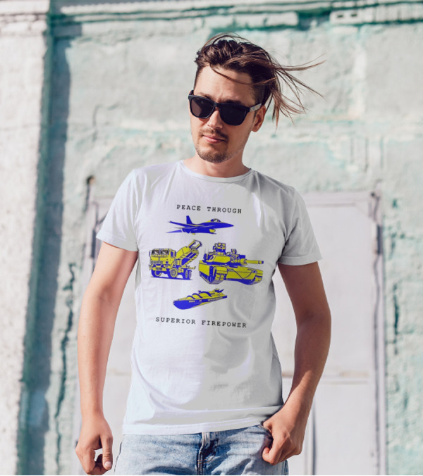 Peace Through Superior Firepower Jet Tank Artillery Warship T-Shirt