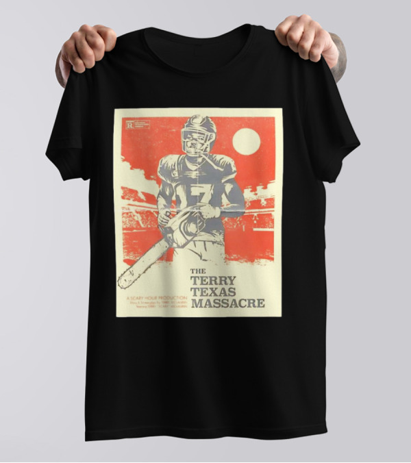 Terry Texas Massacre Scary Hour McLaurin Football Chainsaw Vintage Poster T-Shirt