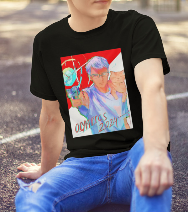 Yusuf Dikeç Anime Style With Cat Archery Olympics T-Shirt